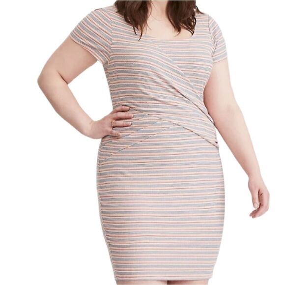 TORRID Multi Striped Ribbed Bodycon Dress 2X - Picture 2 of 9
